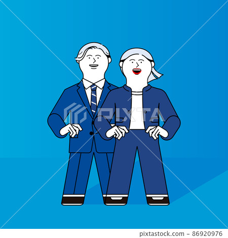 Men and women with both hands on their hips_suits 86920976
