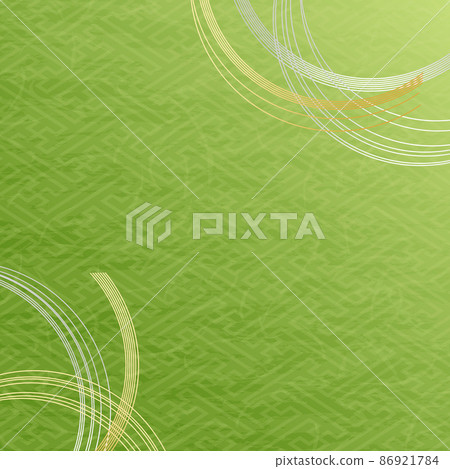 抹茶色背景和金銀水引裝飾 抹茶色背景和金銀水引裝飾 86921784