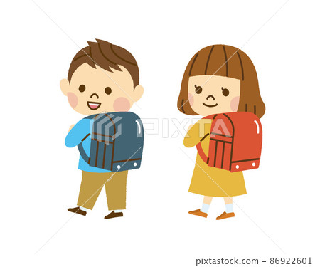 小學生背著書包 86922601