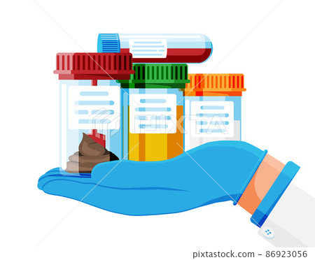 Test Tubes with Caps. Stool, Blood, Urine, Sperm. 86923056