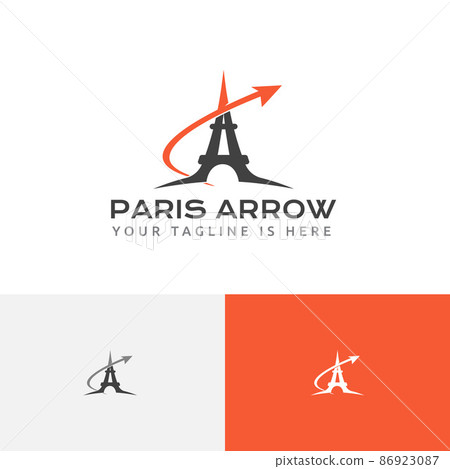 Paris City Eiffel Tour Travel Holiday Vacation Flight Agency Logo 86923087