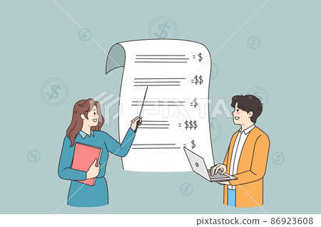 Financial advisor talk about income balance and spending Financial advisor talk about income balance and spending 86923608