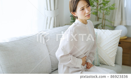 Abdominal pain, menstrual pain, health, health care, middle female Abdominal pain, menstrual pain, health, health care, middle female 86923836