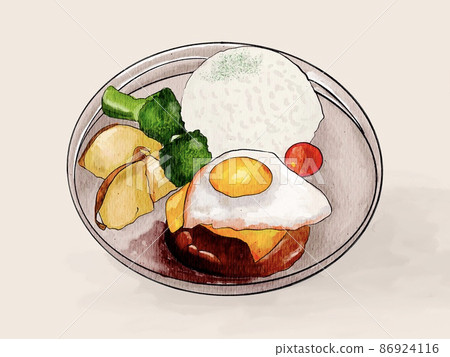 Hamburger illustration watercolor touch handwriting Hamburger illustration watercolor touch handwriting 86924116