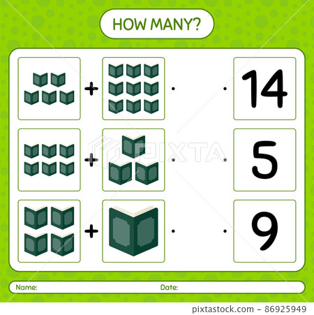 How many counting game with quran. worksheet for preschool kids, kids activity sheet, printable worksheet 86925949
