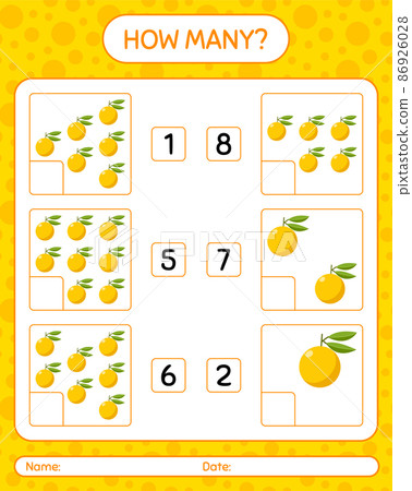 How many counting game with yuzu worksheet for preschool kids, kids activity sheet, printable worksheet How many counting game with yuzu worksheet for preschool kids, kids activity sheet, printable worksheet 86926028