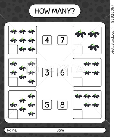 How many counting game with jambolan worksheet for preschool kids, kids activity sheet, printable worksheet How many counting game with jambolan worksheet for preschool kids, kids activity sheet, printable worksheet 86926067