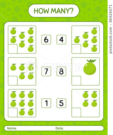 How many counting game with guava worksheet for preschool kids, kids activity sheet, printable worksheet How many counting game with guava worksheet for preschool kids, kids activity sheet, printable worksheet 86926071