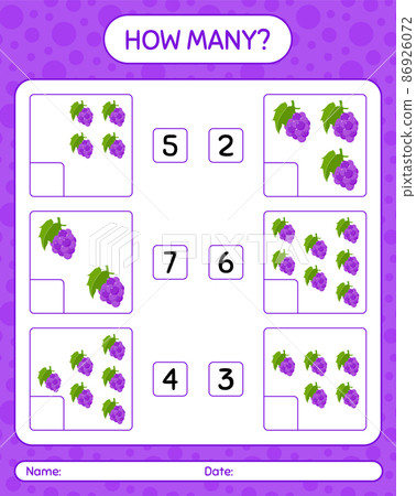 How many counting game with grape worksheet for preschool kids, kids activity sheet, printable worksheet How many counting game with grape worksheet for preschool kids, kids activity sheet, printable worksheet 86926072