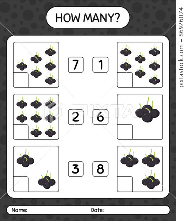 How many counting game with farkleberry worksheet for preschool kids, kids activity sheet, printable worksheet How many counting game with farkleberry worksheet for preschool kids, kids activity sheet, printable worksheet 86926074
