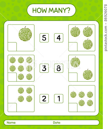 How many counting game with cantaloupe worksheet for preschool kids, kids activity sheet, printable worksheet How many counting game with cantaloupe worksheet for preschool kids, kids activity sheet, printable worksheet 86926078