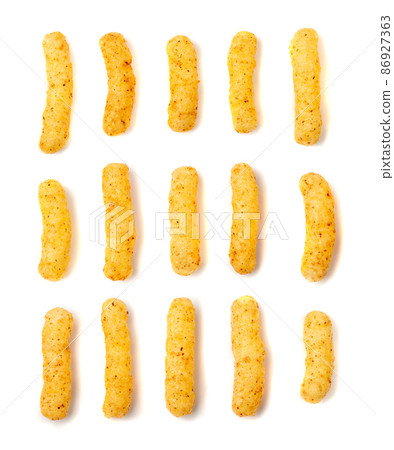 Corn Balls Isolated, Puffs with Spices 86927363