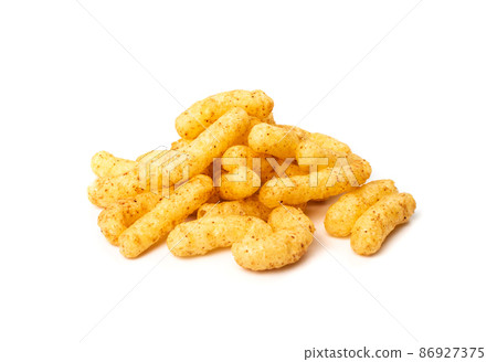 Corn Balls Isolated, Puffs with Spices Corn Balls Isolated, Puffs with Spices 86927375