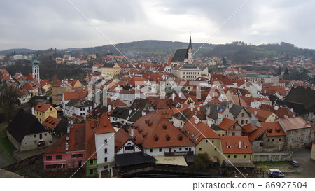 The panorama of the Cesky Krumlov city The panorama of the Cesky Krumlov city 86927504