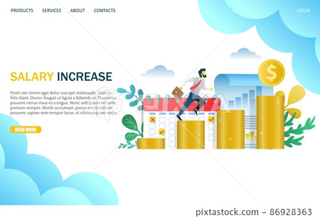 Salary increase vector website landing page design template Salary increase vector website landing page design template 86928363