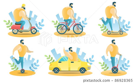 City transport for rent vector isolated illustration City transport for rent vector isolated illustration 86928365