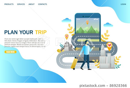 Plan your trip vector website landing page design template Plan your trip vector website landing page design template 86928366