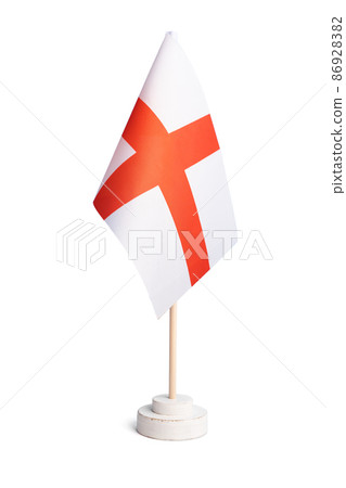Small table flag of England isolated on white background 86928382