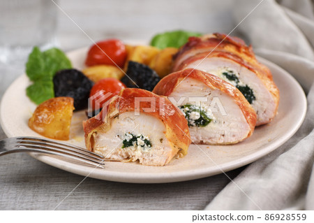 Sliced Stuffed Chicken Breast Sliced Stuffed Chicken Breast 86928559