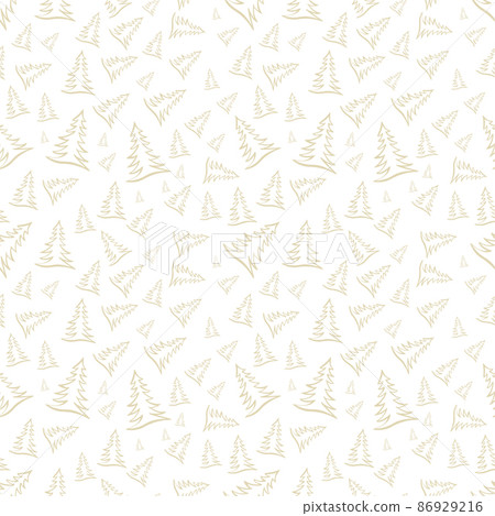 Sketch Christmas Tree Seamless Pattern, New Year Background Sketch Christmas Tree Seamless Pattern, New Year Background 86929216