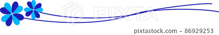 Four-leaf clover decorative line blue Four-leaf clover decorative line blue 86929253
