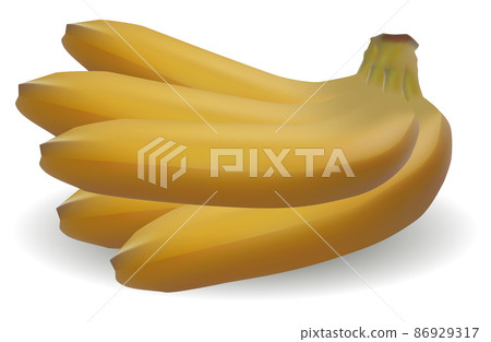 Realistic illustration of bunch of bananas isolated on white background, banana icon, banana image, illustration Realistic illustration of bunch of bananas isolated on white background, banana icon, banana image, illustration 86929317