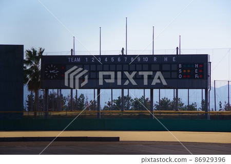 Baseball field scoreboard 86929396
