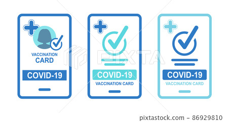 Vaccine passport icon. International vaccination certificate against covid-19 with check mark. 86929810