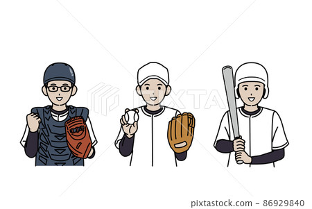 棒球社社團活動社團活動練習運動服男生初中高中生微笑插畫 棒球社社團活動社團活動練習運動服男生初中高中生微笑插畫 86929840