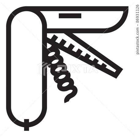 Swiss army knife. Multitool icon. Folding metal tool Swiss army knife. Multitool icon. Folding metal tool 86931126