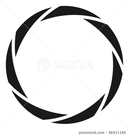 Camera lens frame. Open focal device. Aperture icon 86931166