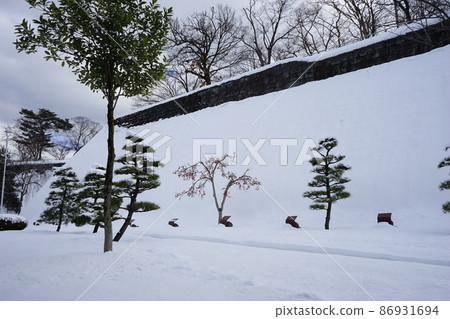 Morioka Castle Ruins Park with stunning stone walls Morioka Castle Ruins Park with stunning stone walls 86931694