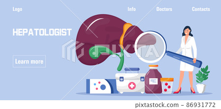 Help fight liver disease month concept vector. Medical event is celebrated in March. Hepatology concept vector for medical website, landing page. 86931772