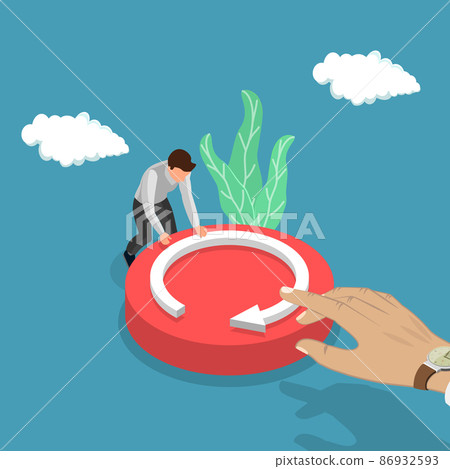 3D Isometric Flat Vector Conceptual Illustration of Refresh 86932593