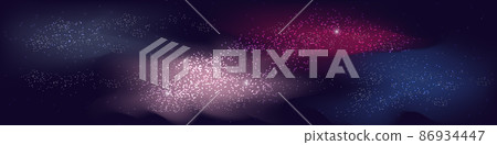 cluster of galaxies in space. vector banner cluster of galaxies in space. vector banner 86934447