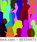 many different color people. vector illustration background 86934473