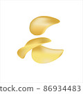 potato chips on a white background. realistic vector illustration 86934483