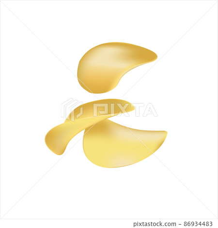 potato chips on a white background. realistic vector illustration potato chips on a white background. realistic vector illustration 86934483