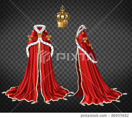Medieval queen royal garment realistic vector Medieval queen royal garment realistic vector 86935682