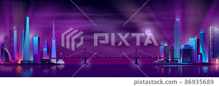 Bridge connecting city districts cartoon vector Bridge connecting city districts cartoon vector 86935689