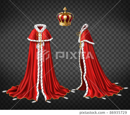 Medieval monarch royal garment realistic vector 86935729