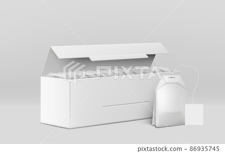 Natural tea packaging realistic vector mockup Natural tea packaging realistic vector mockup 86935745