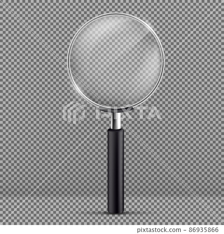 Vector magnifying glass with black plastic handle 86935866