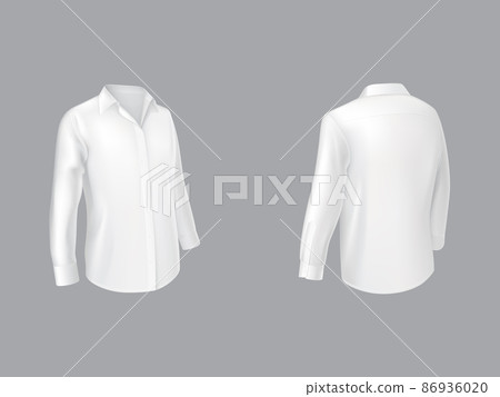 Classic white shirt two sides view vector 86936020