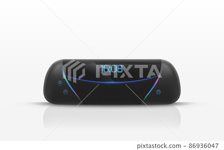 Portable speaker digital radio clock vector 3D 86936047
