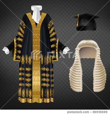 Vector set of ceremonial clothing for judges 86936089