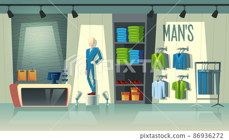 Vector men's clothing shop, male fashion boutique Vector men's clothing shop, male fashion boutique 86936272