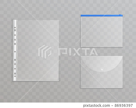 Vector transparent plastic files - office supplies, stationery 86936397