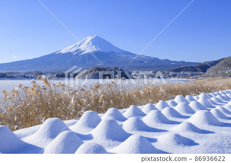 雪景河口湖的大石公園 86936622