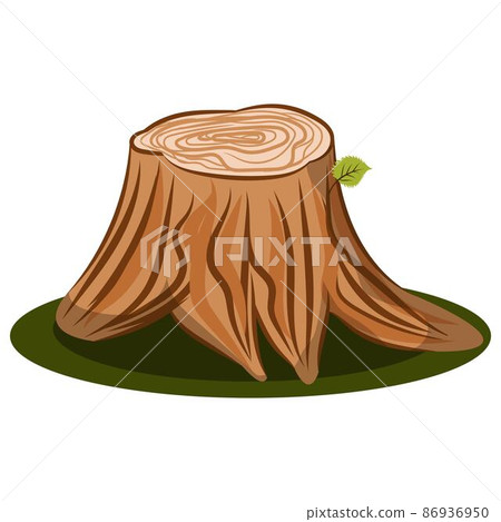 Vector tree stump realistic props for cartoon. Vector image isolated on white. Vector tree stump realistic props for cartoon. Vector image isolated on white. 86936950